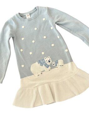 Gymboree Girls' Polar Bear Peplum Sweater Dress Size 8